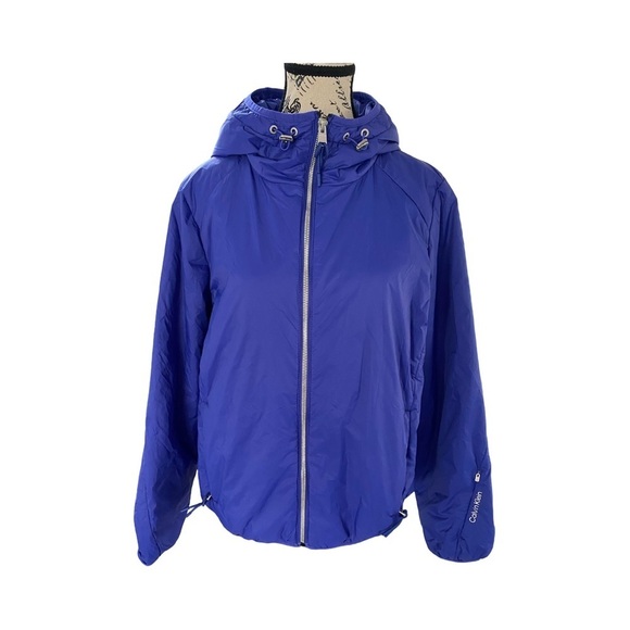 Calvin Klein Performance Hooded Packable Windbreaker Jacket Size M - Picture 1 of 8